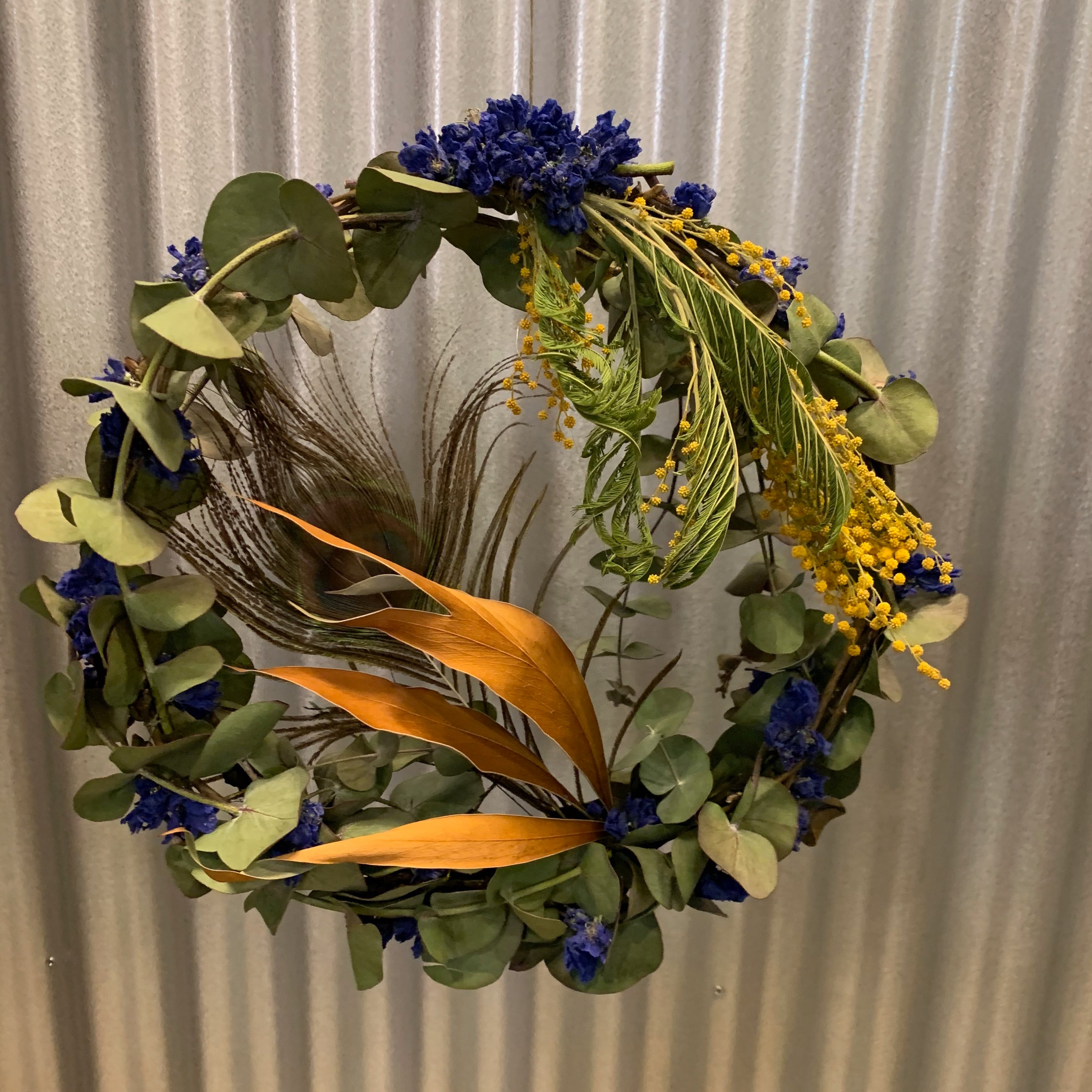 フライングリース(ミナヅキ\u0026秋の草花) /ドライフラワー　リース　wreathe