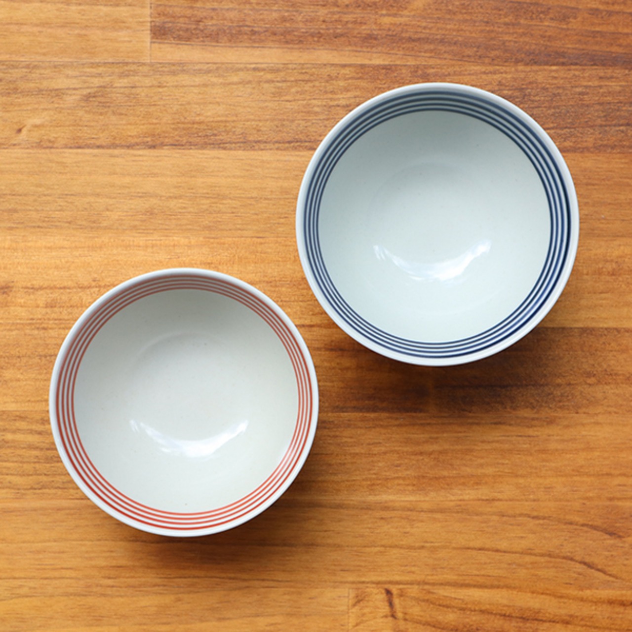 波佐見焼　広東碗　お茶碗（藍駒大・朱駒小）9-169