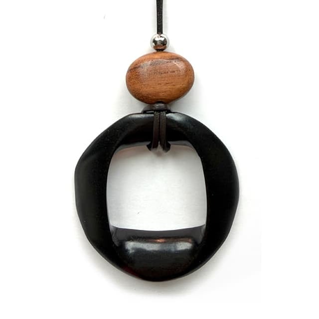N-265r ebony ribbonペンダント茶 | Bijoux Kei