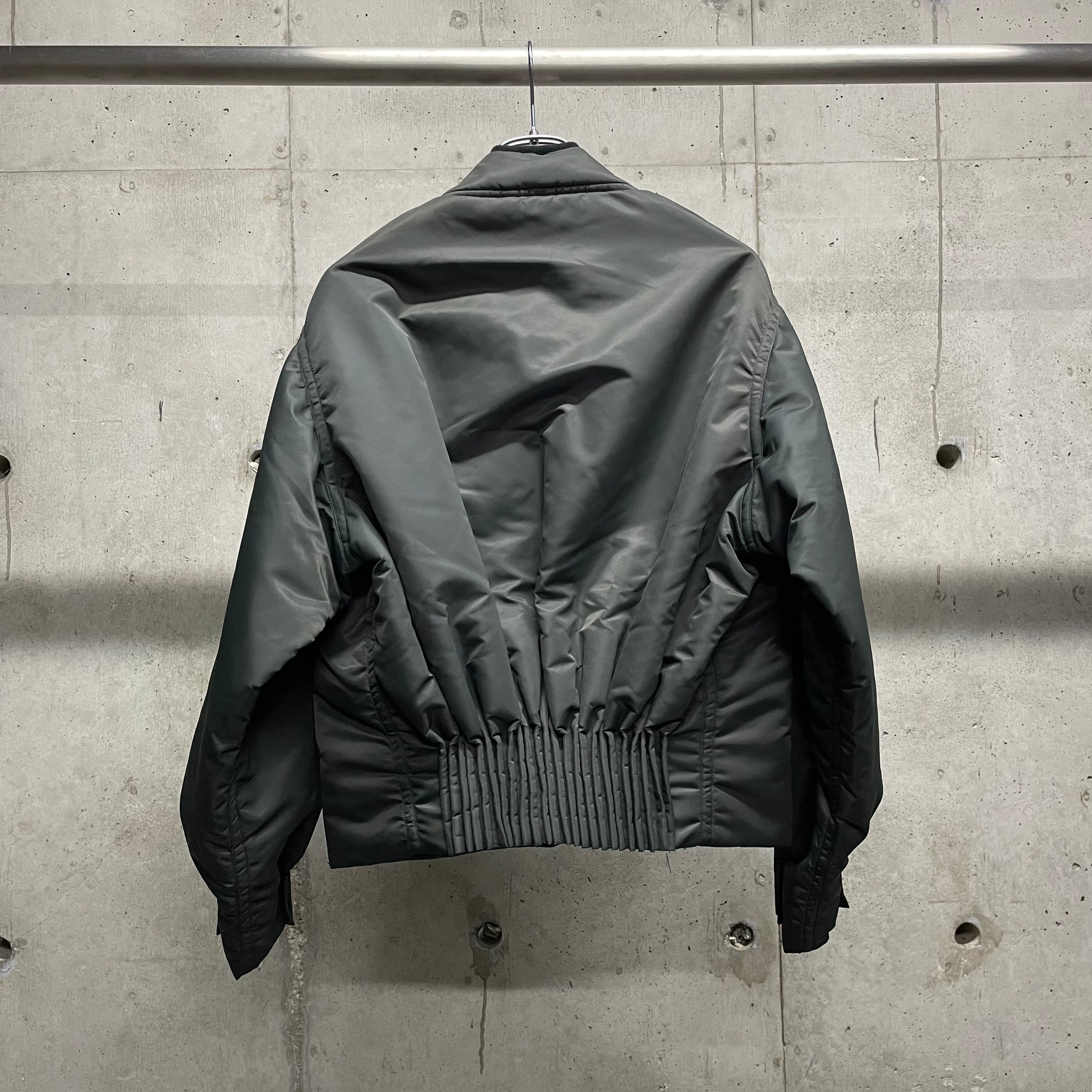 RAINMAKER】BUMPY GATHERED BOMBER JACKET_CHARCOAL | marfa store