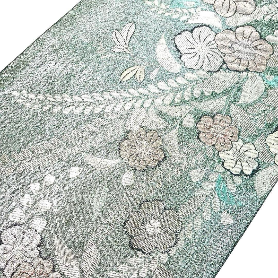 袋帯 美しい辻が花 金銀糸 秘色 O-3867 | リユース着物わびさび 