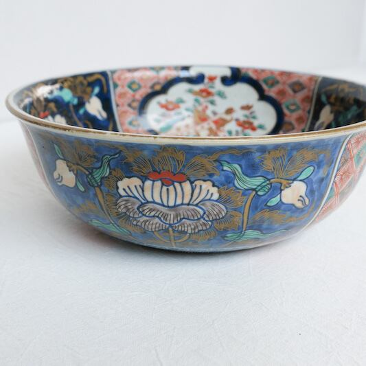 30706】伊万里の大鉢 明治/ Imari Big Bowl Botan/ Meiji | 古道具・器