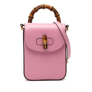 グッチ バンブー ミニ リュック バックパック ハンドバッグ ショルダーバッグ 3WAY 702106 ピンク レザー レディース GUCCI 【中古】