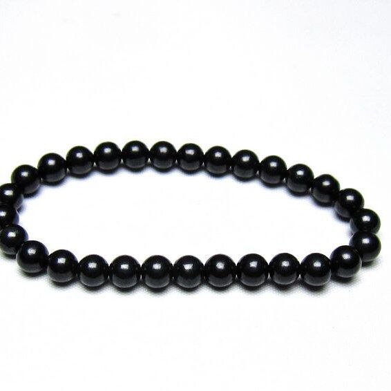 シュンガイト ブレスレット 6mm 一点物 メール便可 111-49670
