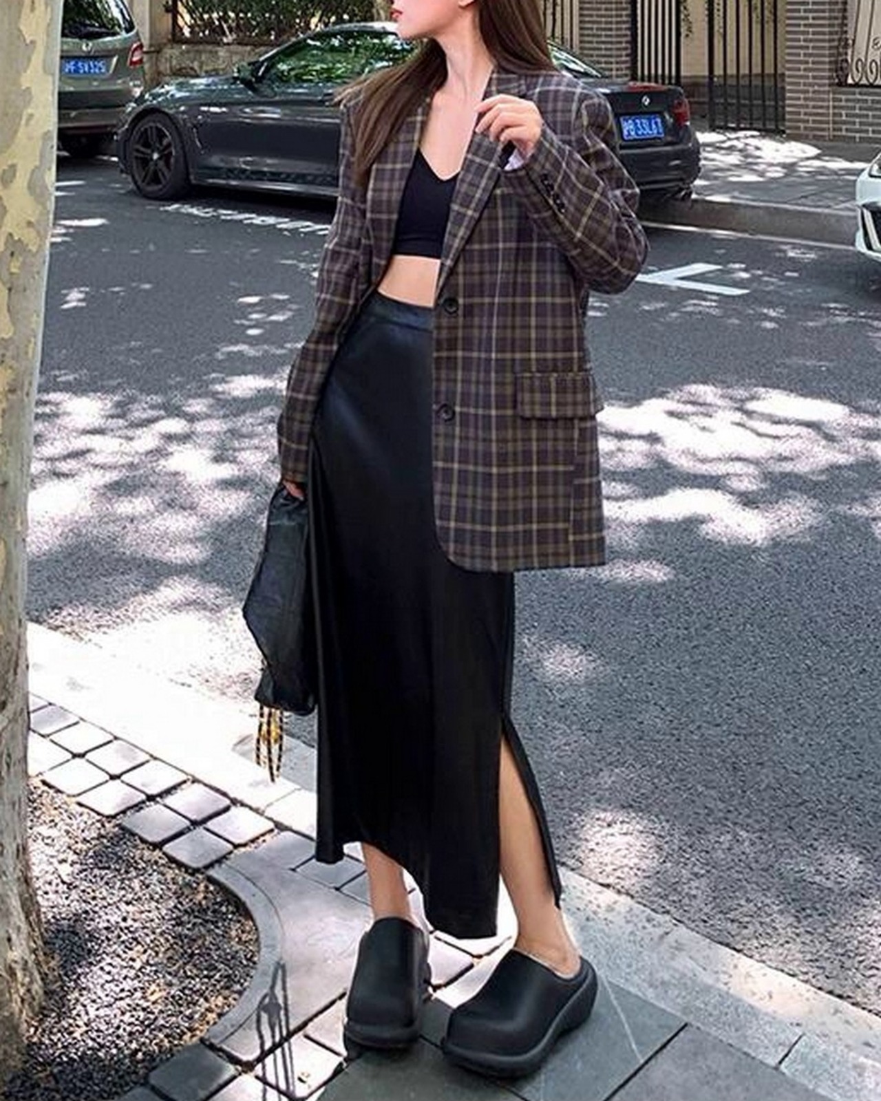 スリットモードフェイクレザースカート A0553 - 11