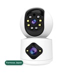 Formosa Japan 死角なし 2レンズ 500万画素 Wi-Fi IP フルHD Camera 無線LAN 夜間対応 屋内 防犯カメラ ネット