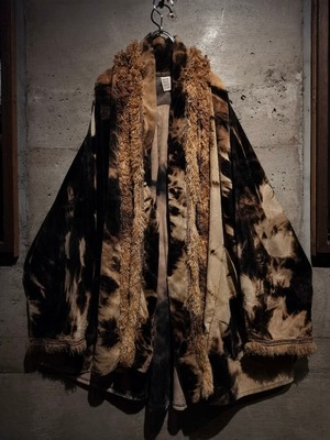 【Caka】Tie-Dye × Fringe Decoration Design Vintage Loose Velvet Haori Jacket