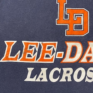 【NIKE】高校 プリント スウェット lee-davis high school lacrosse ラクロス パーカー フーディー ロゴ ナイキ スウッシュ 刺繍ロゴ L US古着