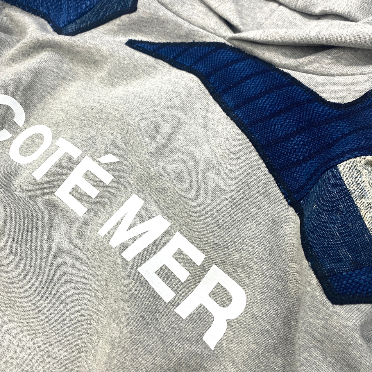 【hoodi47】 Remake Hoodie gray × indigo