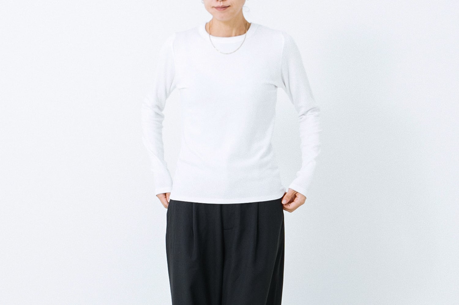BRUSH BACK RIB CREW : 裏起毛フライス クルーネック