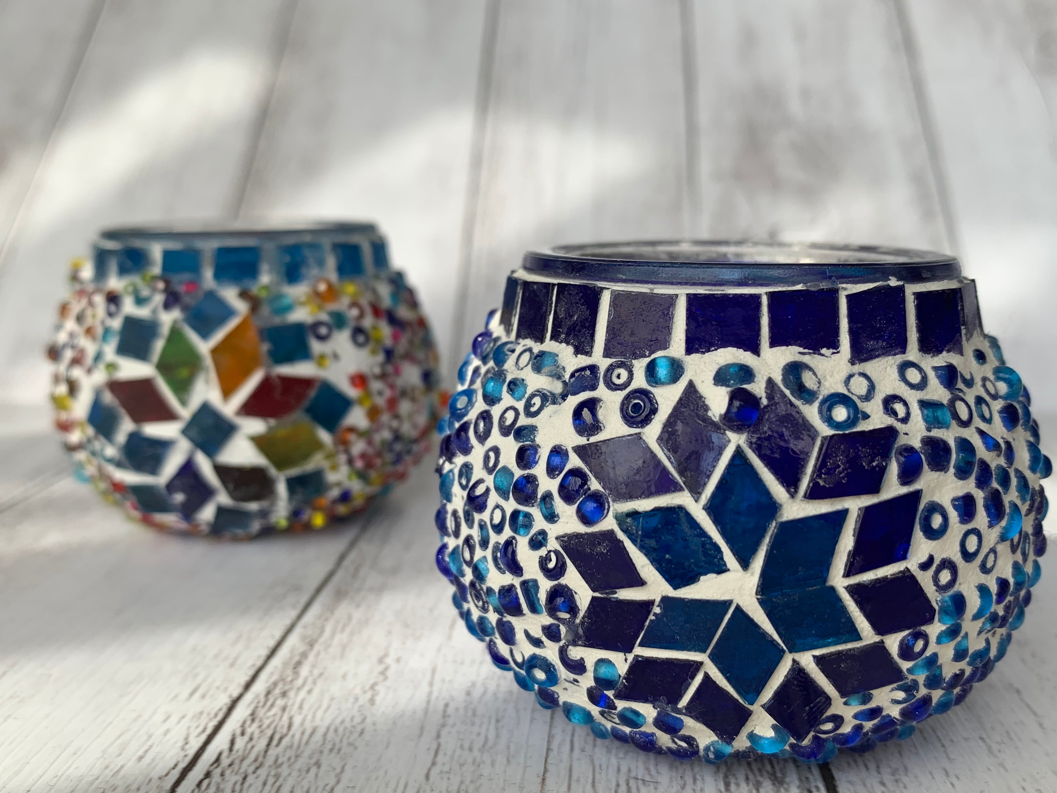 トルコモザイクガラスキャンドルホルダー