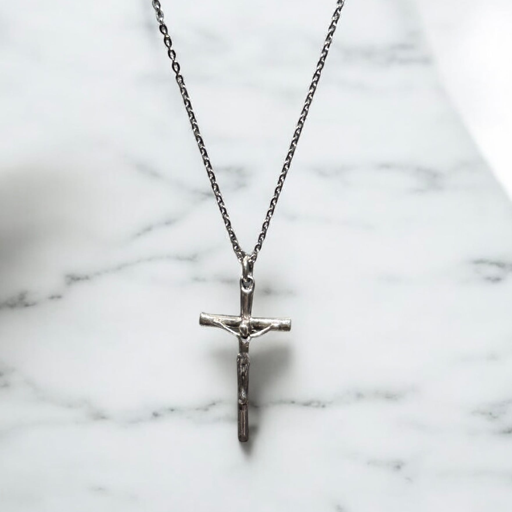送料無料 クロスネックレス 45cm シルバー925 925刻印あり シルバー