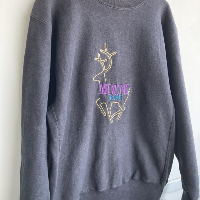 Champion リバースウィーブ スウェット 90s USA製 ブラック MOUNT ROSE 刺繍 ヴィンテージ古着 L 画像4