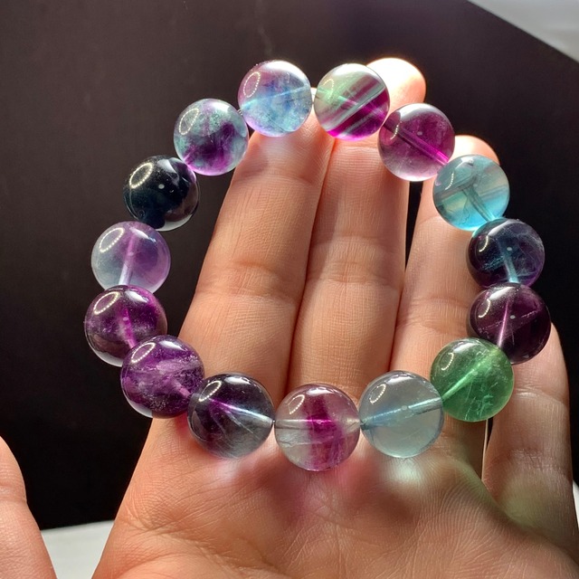 f172.濃いめグラデーションフローライト ブレスレット