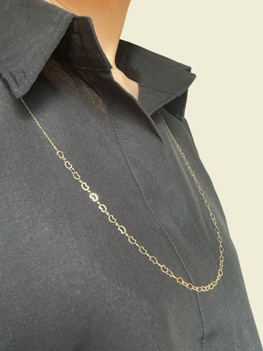 予約販売】K10 猫チェーン イエローゴールド 80cmロングネックレス