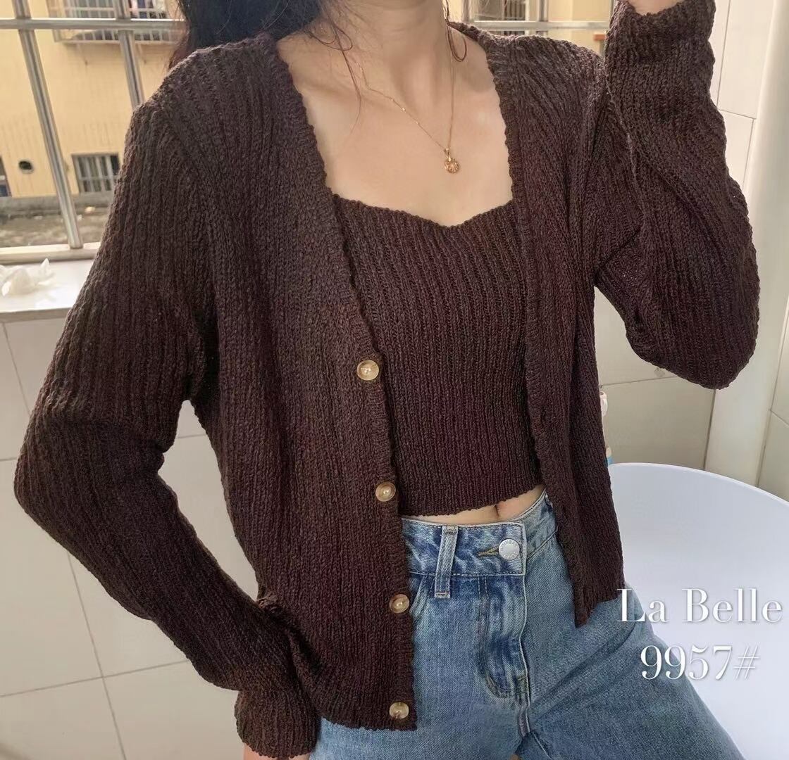 リブ編みニット　アンサンブル　AJ1102-9957