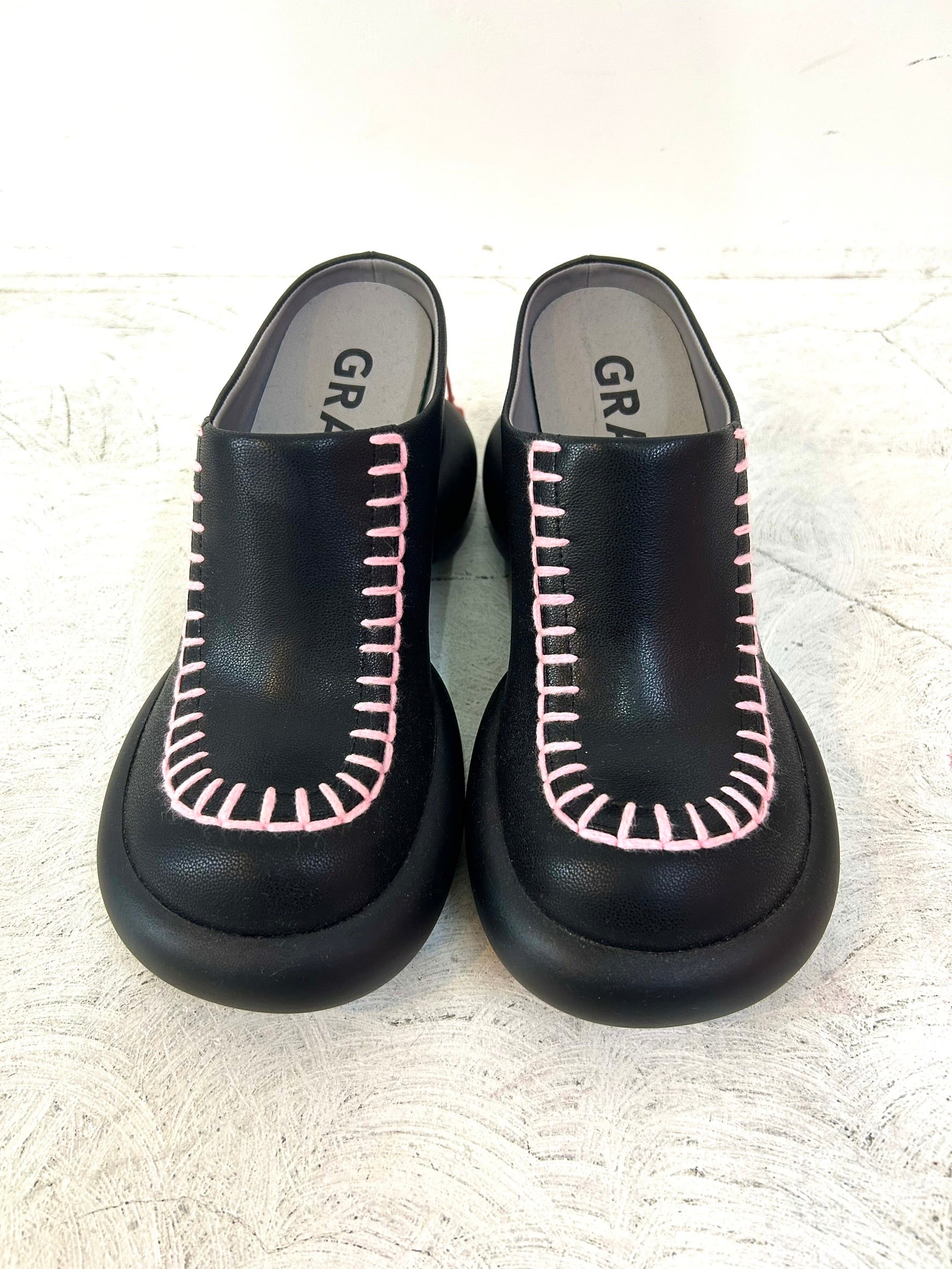 GRAPE Wedge Heel Pumps "SWEATER" / Black-Pink