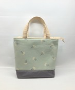 ミントフラワー　ミニトートバッグ｜とりさん工房ーかわいいハンドメイドポーチ