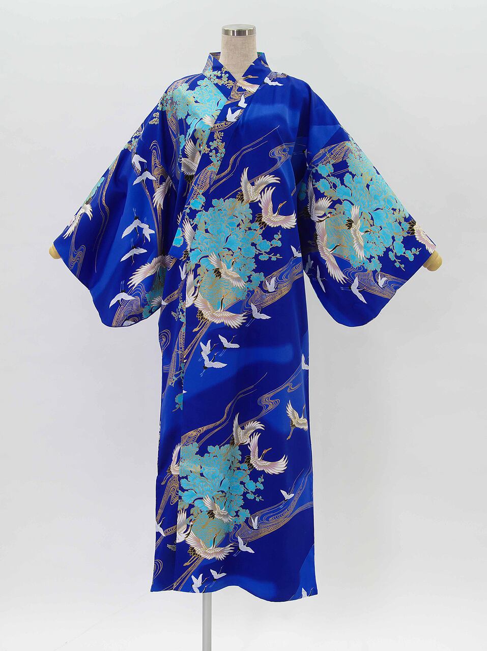《 ツル 》 KIMONO ローブ 【 "CRANE" KIMONO ROBE 】 LADIES COTTON 100% 着物 和服 和柄 和風 和モダン 和コーデ 和ローブ コート マント ガウン 部屋着 コスプレ 衣装 お出かけ 日本土産 人気 日本製 ロング