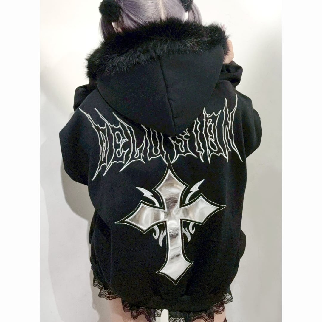 yvng patra Pxrge Trxxxper　ファー　パーカー　グアピ Yvng Patra着用 / 28ラスト】GUAPI All Black スパイク デニム (GUAPI