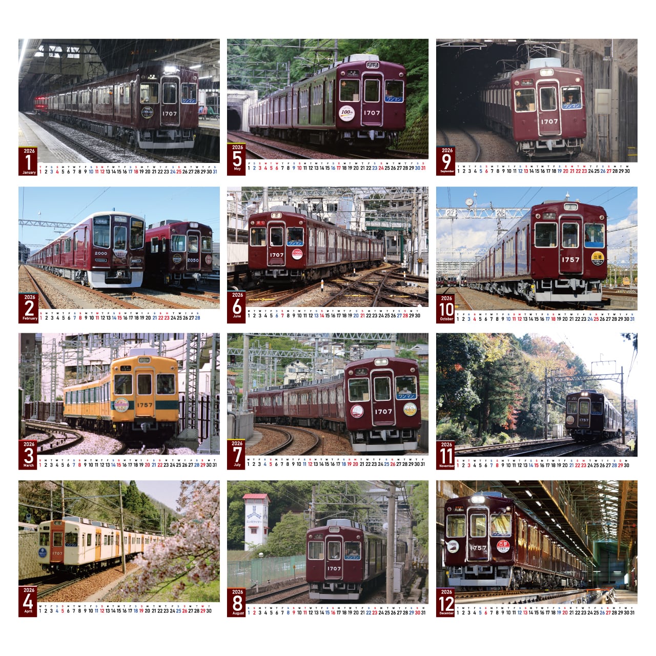 【限界最終値下げ！】東急電鉄 70周年記念懐中時計(稼動品) 9/10終了 能勢電鉄2026年カレンダー～Legend1757～ | のせでんショップ