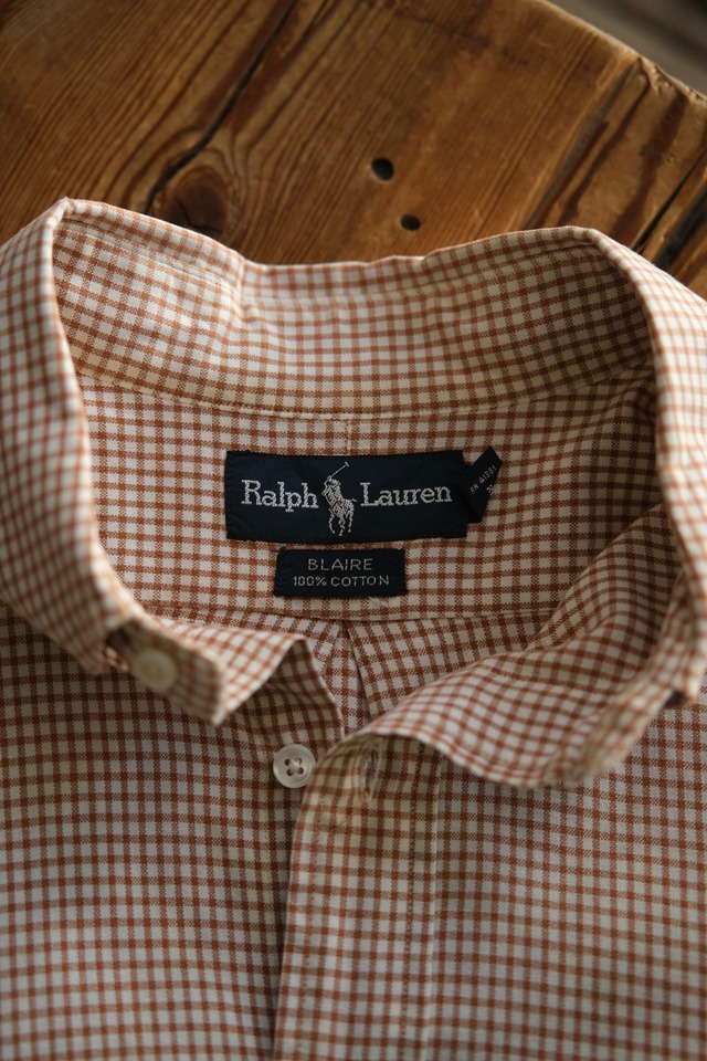 Utah／90's “Ralph Lauren"BLAIRE check shirt／brown