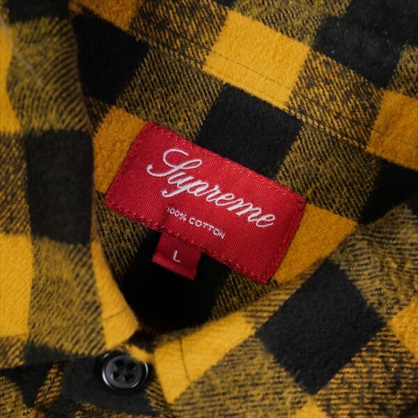 Supreme Quilted Flannel Shirt イエロー 黄色