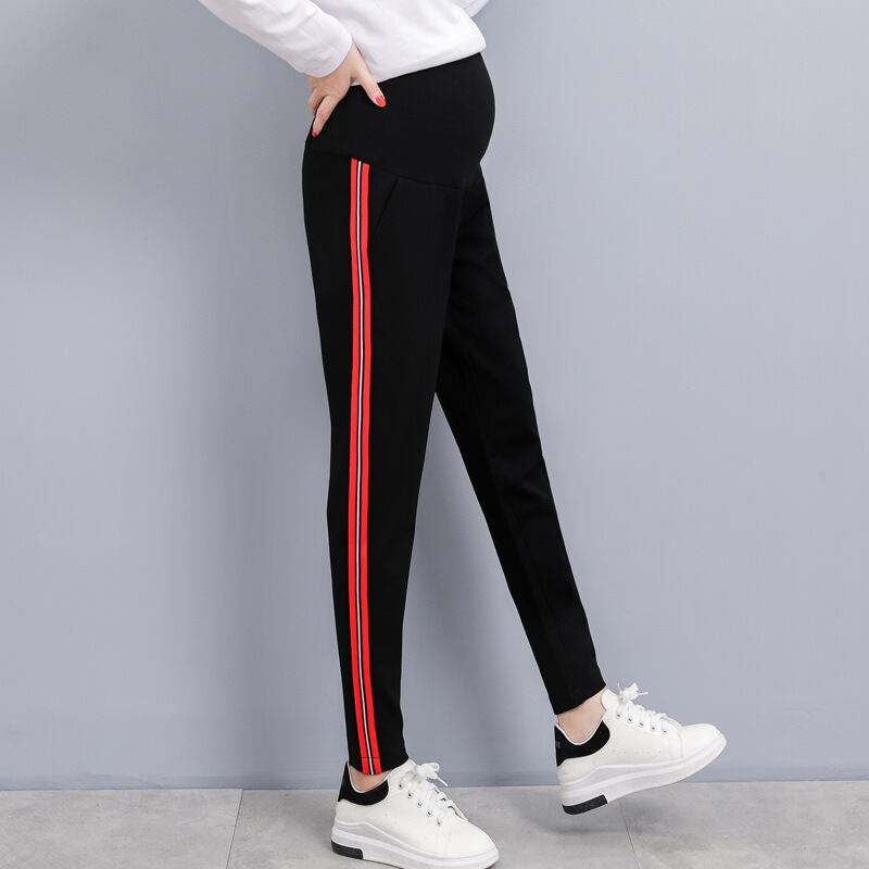 【新作】【送料無料】 マタニティウェア2020秋と冬の新しいファッションサイドウェビングカジュアルパンツバージョンの妊娠中のベリーリフトパンツ-アリババ オータム 秋物 ウィンター 冬物 expec248466373185