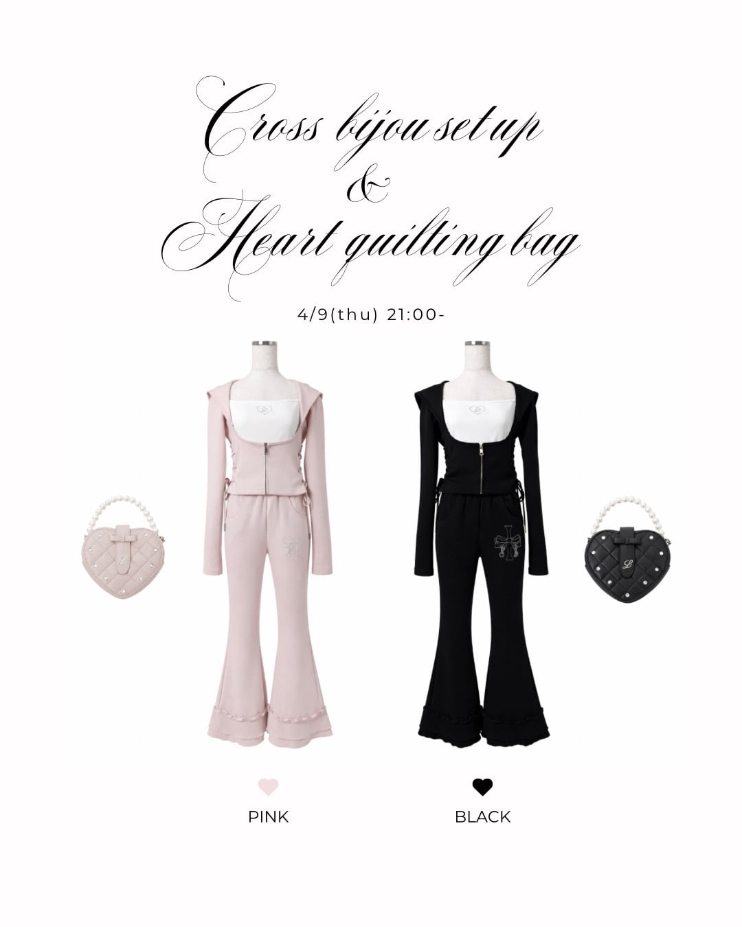 3日間限定⭐︎受注再再販】Cross bijou ribbon 3set up【ブラック