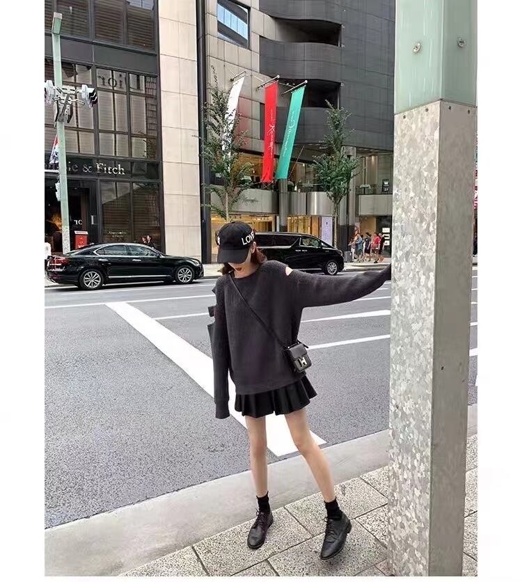 オープンショルダー カラーニット　AJ111-760