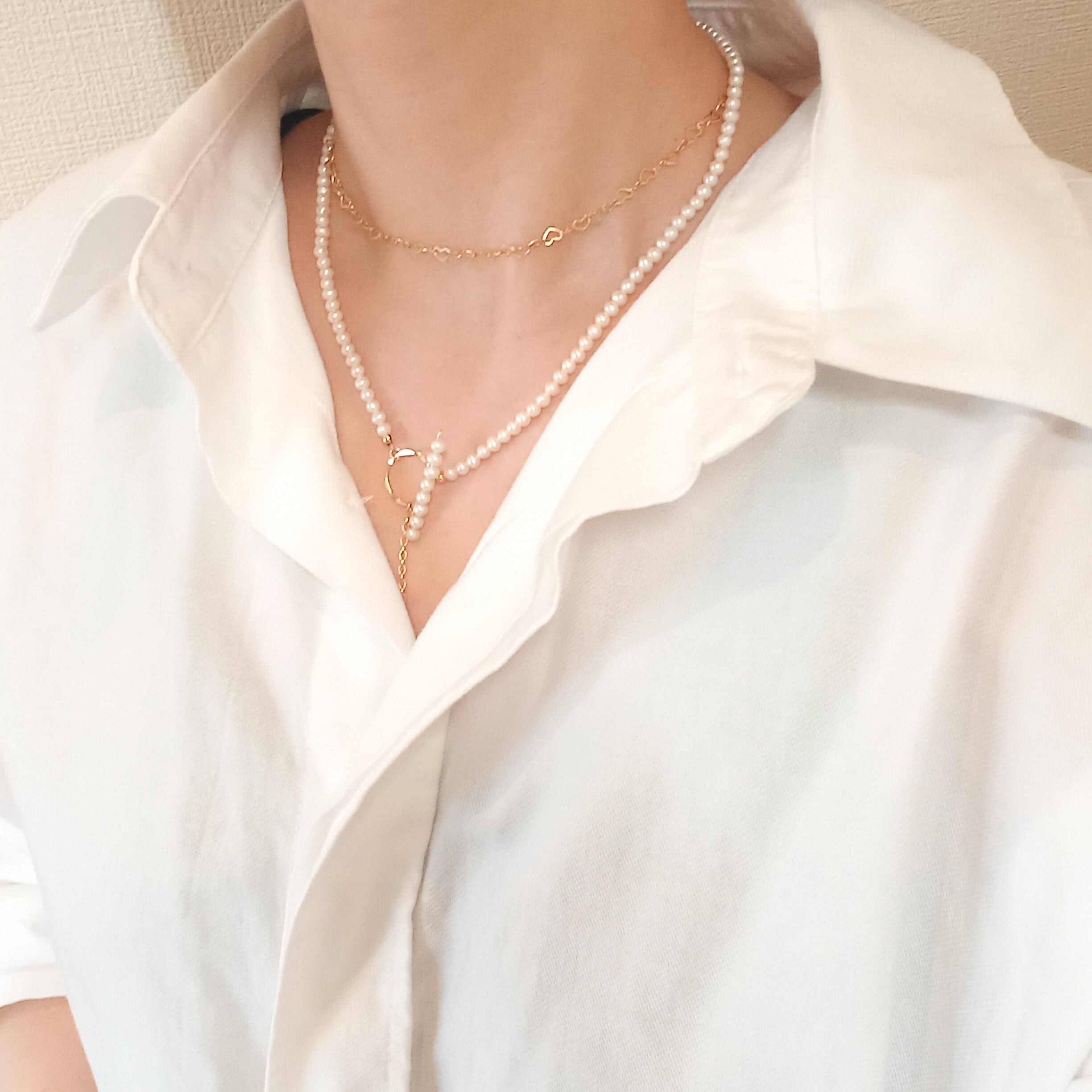 12kgfハートモチーフチェーンネックレス 選べる長さ40-45cm