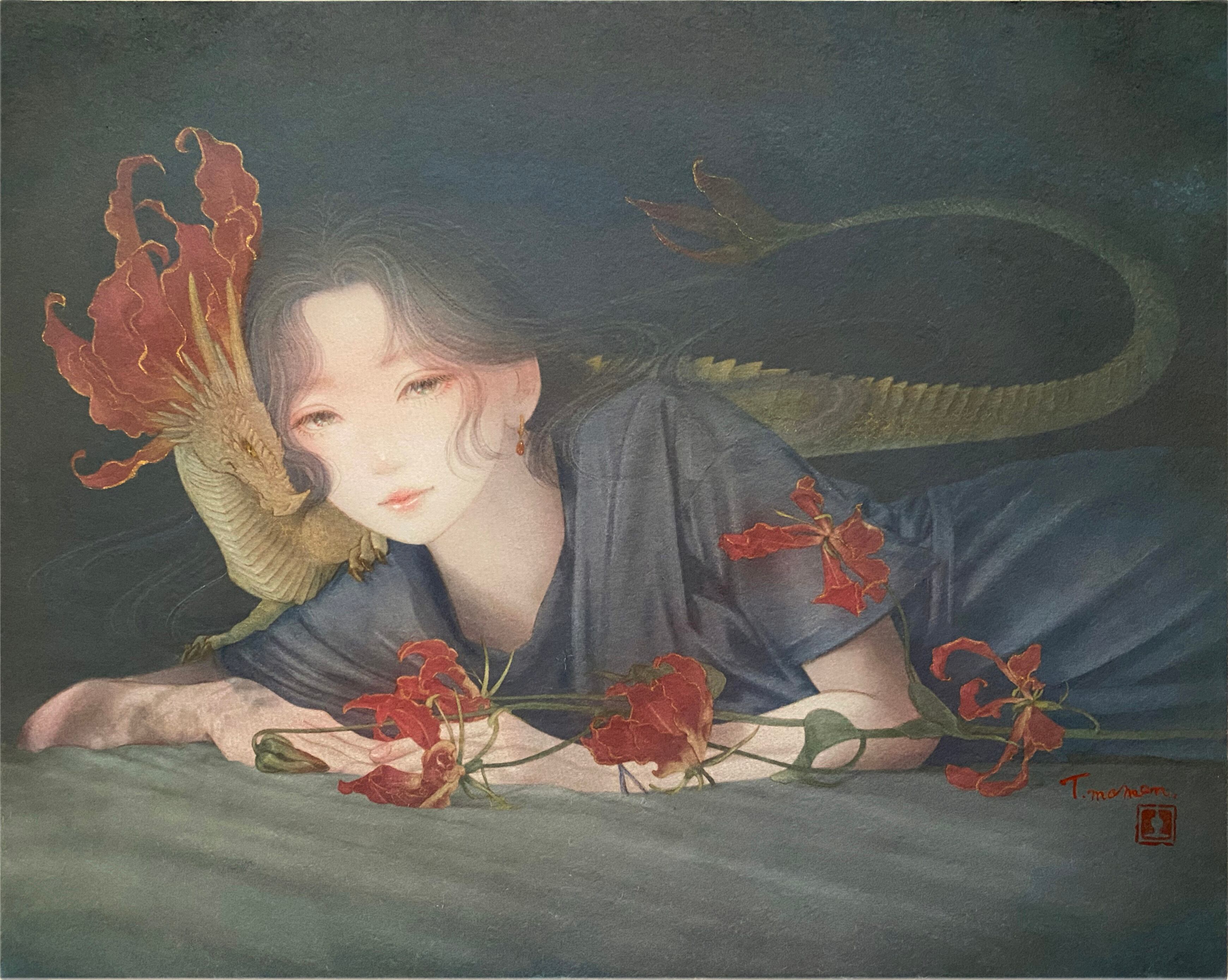 むらまつちひろ、「ミクストメディア」、希少画集・額装画、日本製・新品額縁 むらまつちひろ『画集 ENIGMA』 MURAMATSU Chihiro「ENIGMA」 | artproduce