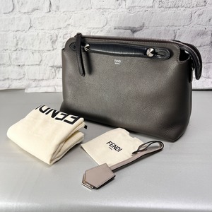 FENDI フェンディ バイザウェイ レザー ハンドバッグ グレー A-13757