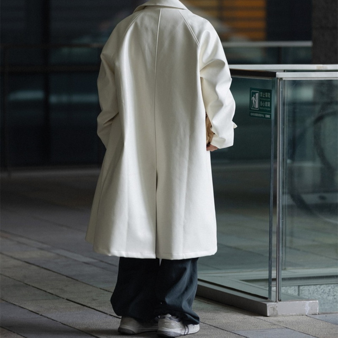 フェイクレザーシンプルロングコート　987