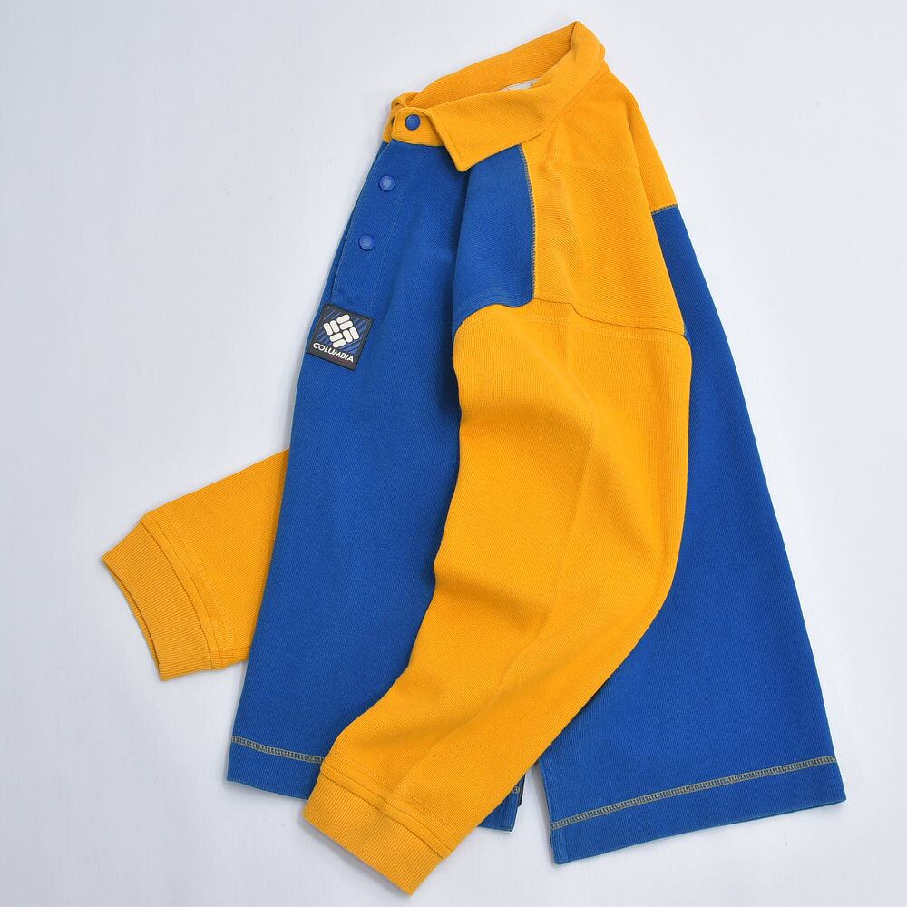 90s~ Columbia コロンビア バイカラー 長袖 ポロシャツ ブルー 90s~ Columbia コロンビア バイカラー 長袖 ポロシャツ ブルー