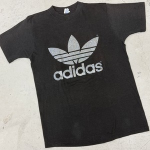 ⊕ adidas  LOGO T-SHIRT BLACK×SILVER SIZE M 両面ロゴ