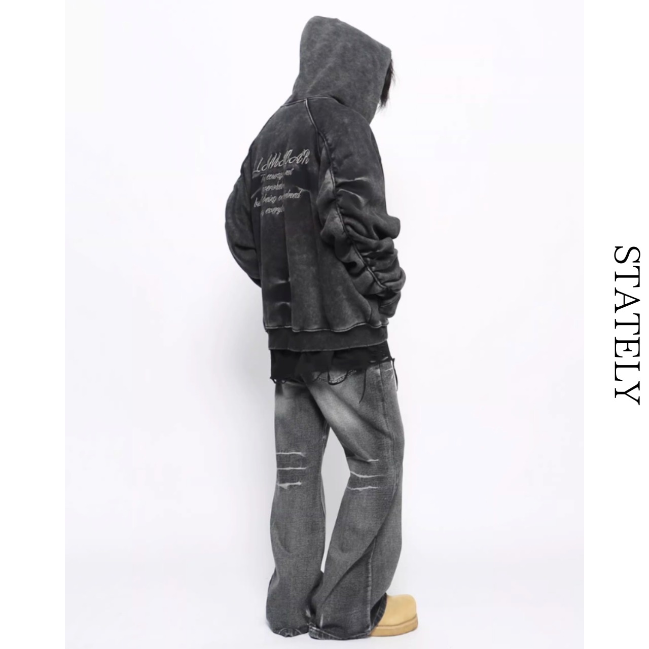 Unisexフェードウォッシュジップフーディ/2color_T84・画像4