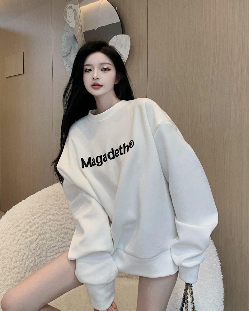 ブラックルーズスウェット レッド 刺繍 ブラックストロベリース80194949477