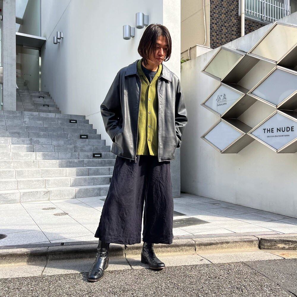 Eddie Bauer] Vintage Single Zip-up Leather Jacket [2000s