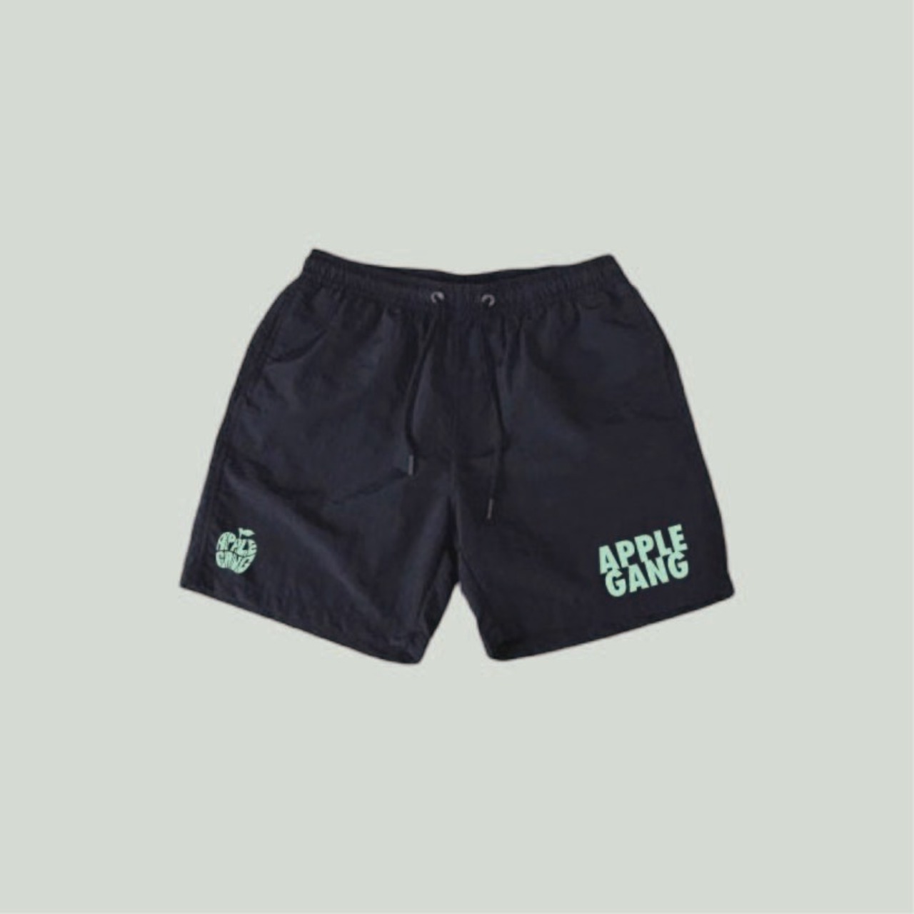 APPLEGANG カラフルナイロンショーツ vol.2　ブラック×ティファニー