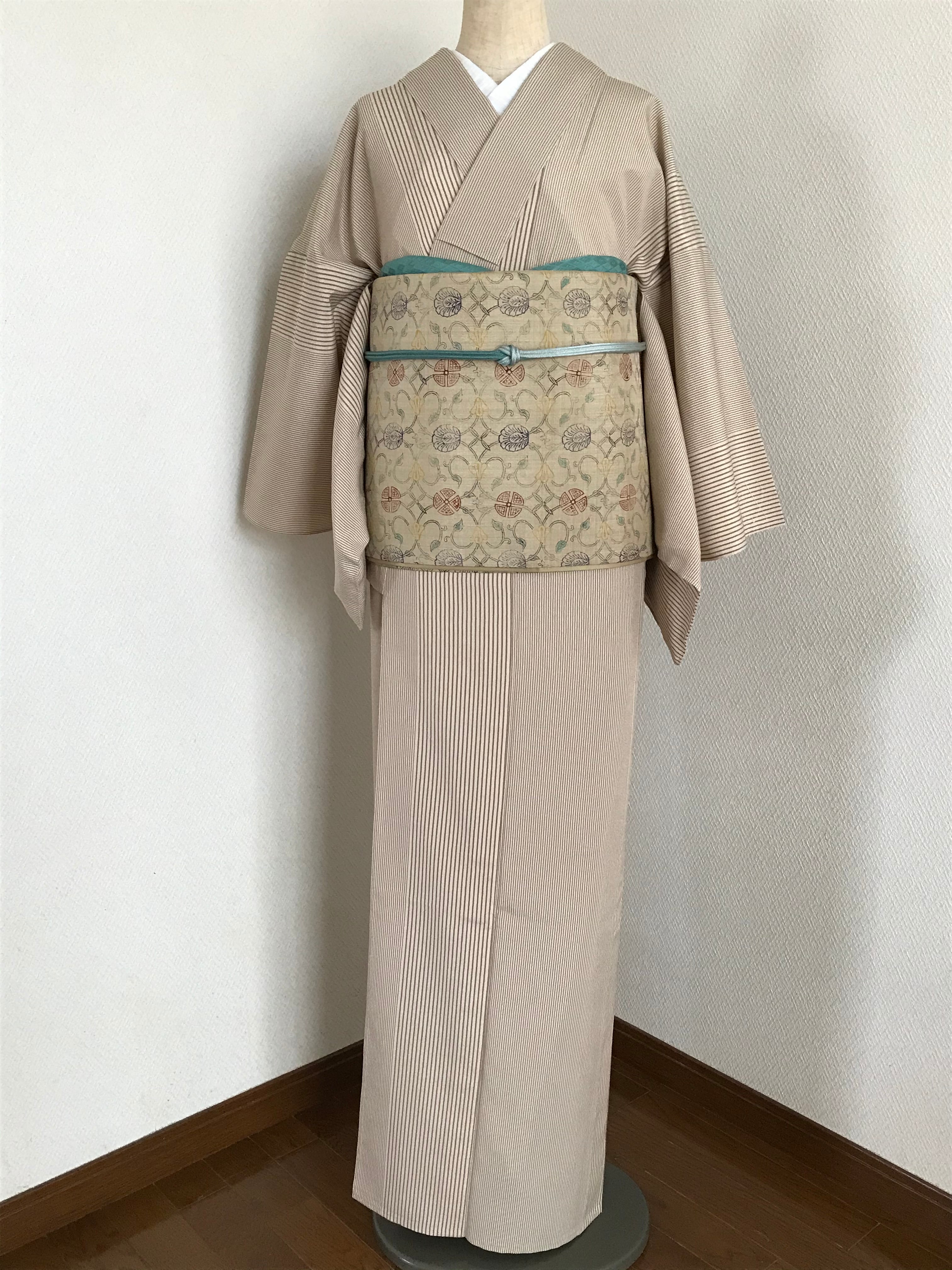 正絹 紬 絣のスッキリした単衣のお着物 | hartwellspremium.com