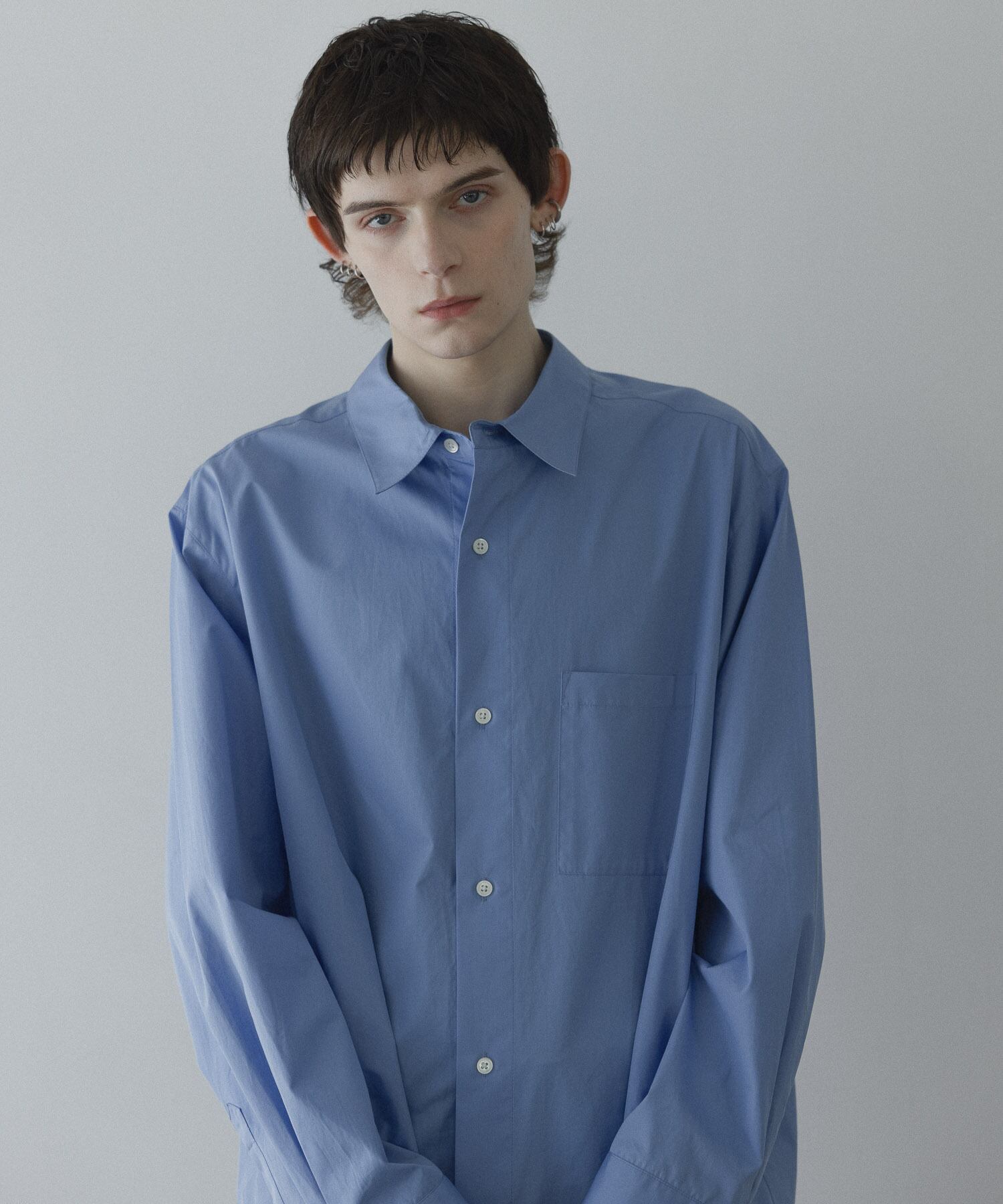 THOMAS MASON】loose basic oversize shirt〈BLUE〉 | remer
