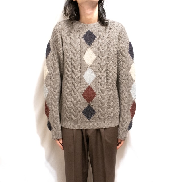 vintage NAUTICA diamond fisherman knit | 古着屋 GOYURURITO