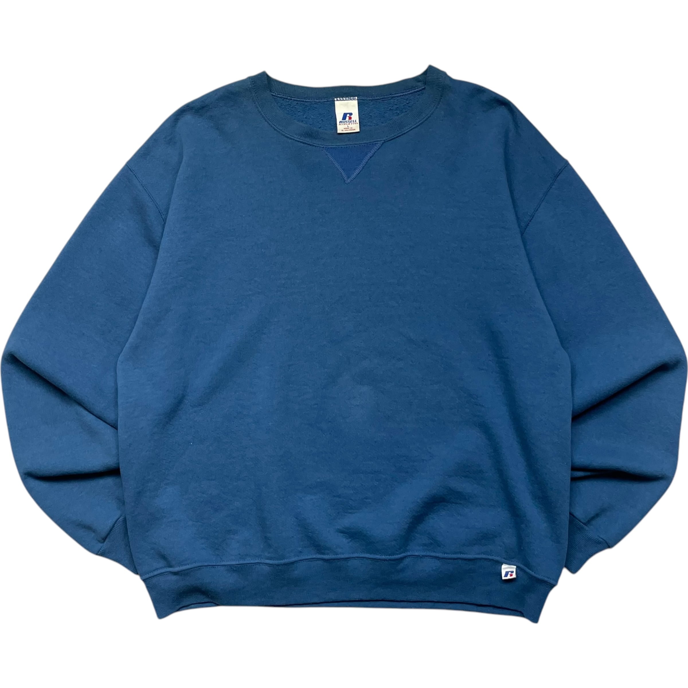 《L》 russell athletic ラッセルアスレチック スウェット 無地 ライトブルー 90年代〜 no.7061