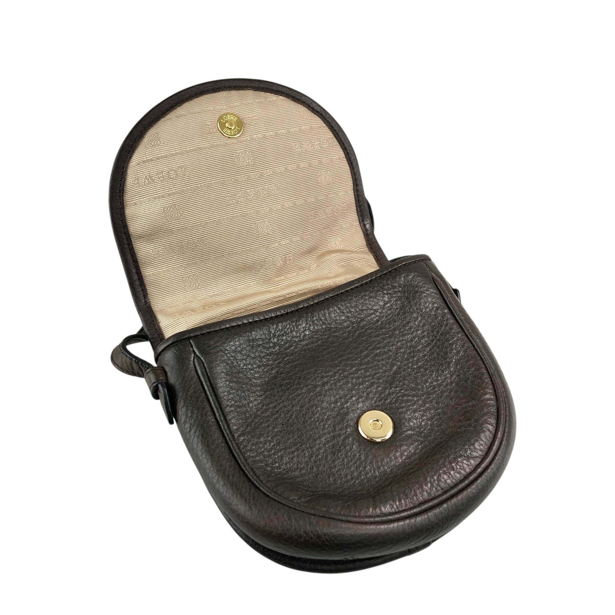 【お値下げ中】ロエベ　ショルダーバッグ　型押しレザー　ヴィンテージ　ブラウン LOEWE ロエベ ショルダーバッグ ブラウン 型押しロゴ レザー ミニ