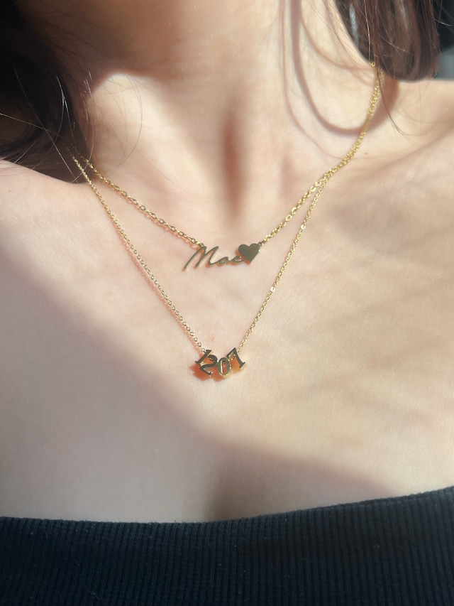 【受注SET】name × number necklace