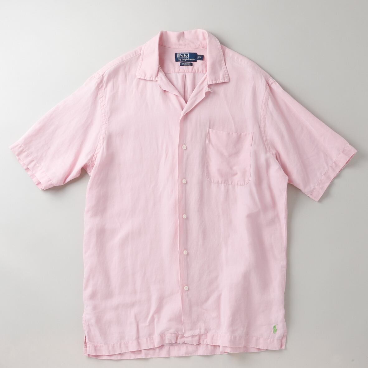 スペシャル　開襟　シルクリネン　ラルフローレン 90's~ Polo by Ralph Lauren Silk×Linen S/S Shirt ポロラルフローレン