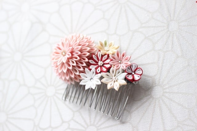 つまみ細工 コームとUピンのセット