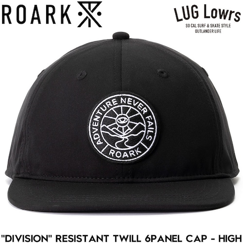 ROARK ロアーク キャップ メンズ 帽子 6パネルキャップ ストラップバックキャップ UVカット 速乾 通気性 RESISTANT TWILL 6PANEL CAP HIGH RHJ1206-BLK 26SP 日本代理店正規品