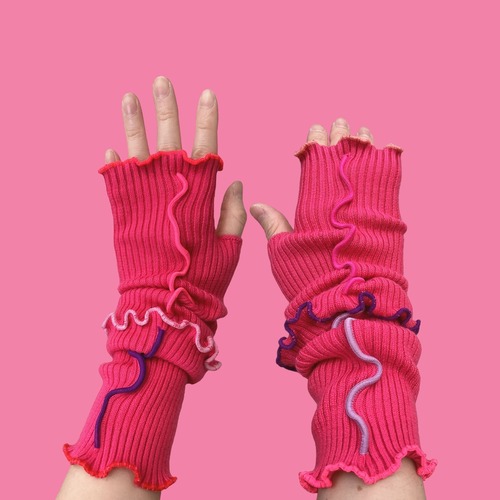 【solmu × HITOTSUDAKE】arm warmer（pink）